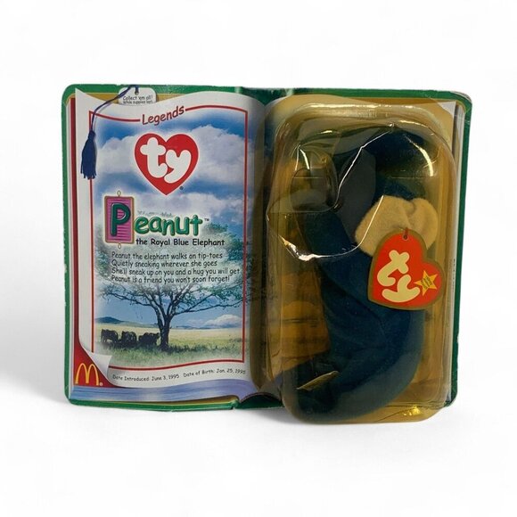 TY McDonalds Teenie Beanie Babies 2000 "Peanut" The Elephant 4" Plush Toy NIB - Picture 1 of 2